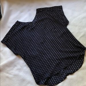 Short sleeve, navy blouse.